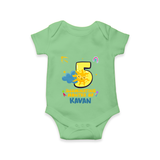 Celebrate The 5th Month Birthday Custom Romper, Personalized with your Little one's name - GREEN - 0 - 3 Months Old (Chest 16")