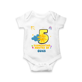 Mark Your BabyÕs 5-Month Celebration With Our Customized Baby Romper, Made For Joyful Celebrations - WHITE - 0 - 3 Months Old (Chest 16")