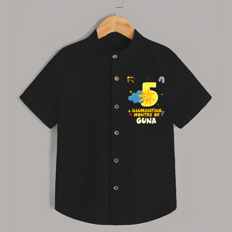 5th Month Baby Outfit | Personalized Shirt for Newborn | Milestone Gift Idea - BLACK - 0 - 6 Months Old (Chest 23")