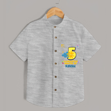 Celebrate The 5th Month Birthday Custom Shirt, Personalized with your Little one's name - GREY MELANGE - 0 - 6 Months Old (Chest 21")