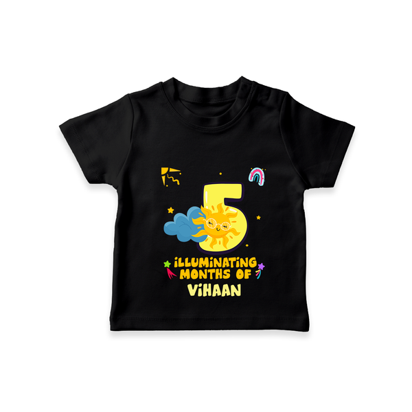 Celebrate The 5th Month Birthday with Personalized T-Shirt - BLACK - 0 - 5 Months Old (Chest 17")