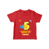 Celebrate The 5th Month Birthday with Personalized T-Shirt - RED - 0 - 5 Months Old (Chest 17")
