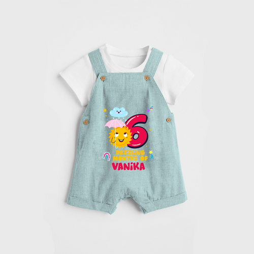 Celebrate The 6th Month Birthday Custom Dungaree set, Personalized with your Baby's name