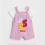 6th Month Baby Outfit | Personalized Dungaree Set for Newborn | Milestone Gift Idea - BABY PINK - 0 - 5 Months Old (Chest 18")