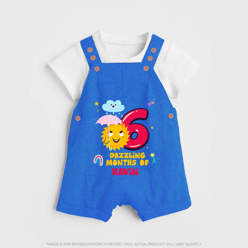 Mark Your BabyÕs 6-Month Celebration With Our Customized Baby Dungaree Set, Made For Joyful Celebrations - COBALT BLUE - 0 - 5 Months Old (Chest 18")