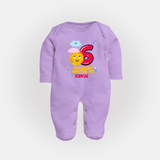 Mark Your BabyÕs 6-Month Celebration With Our Customized Baby Sleep Suit, Made For Joyful Celebrations - LILAC - New Born (Chest 7.5")