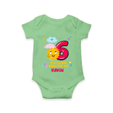 Mark Your BabyÕs 6-Month Celebration With Our Customized Baby Romper, Made For Joyful Celebrations - GREEN - 0 - 3 Months Old (Chest 16")