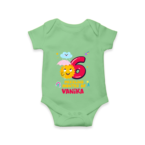 Celebrate The 6th Month Birthday Custom Romper, Personalized with your Little one's name