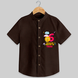 Celebrate The 6th Month Birthday Custom Shirt, Personalized with your Little one's name - CHOCOLATE BROWN - 0 - 6 Months Old (Chest 21")