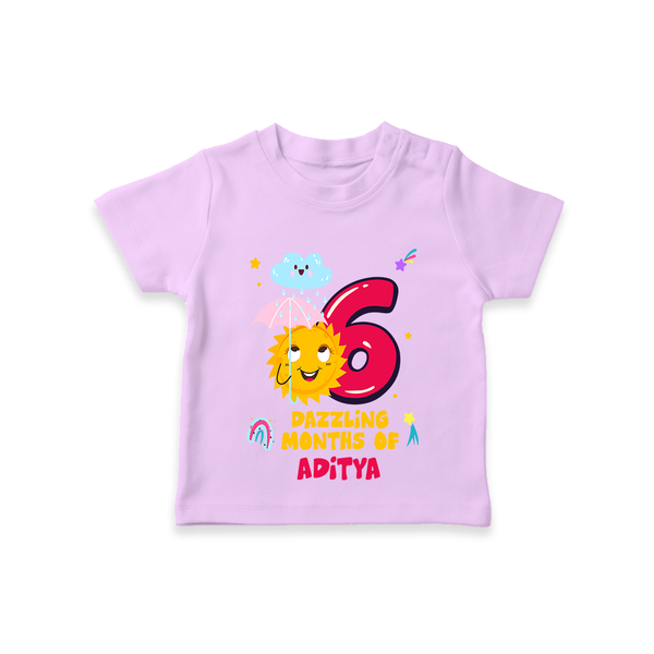 Celebrate The 6th Month Birthday with Personalized T-Shirt - LILAC - 0 - 5 Months Old (Chest 17")