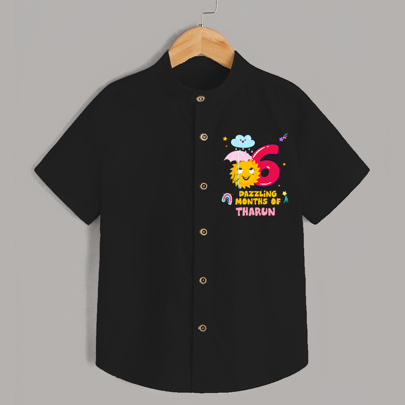 6th Month Baby Outfit | Personalized Shirt for Newborn | Milestone Gift Idea - BLACK - 0 - 6 Months Old (Chest 23")
