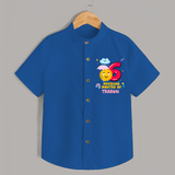 6th Month Baby Outfit | Personalized Shirt for Newborn | Milestone Gift Idea - COBALT BLUE - 0 - 6 Months Old (Chest 23")