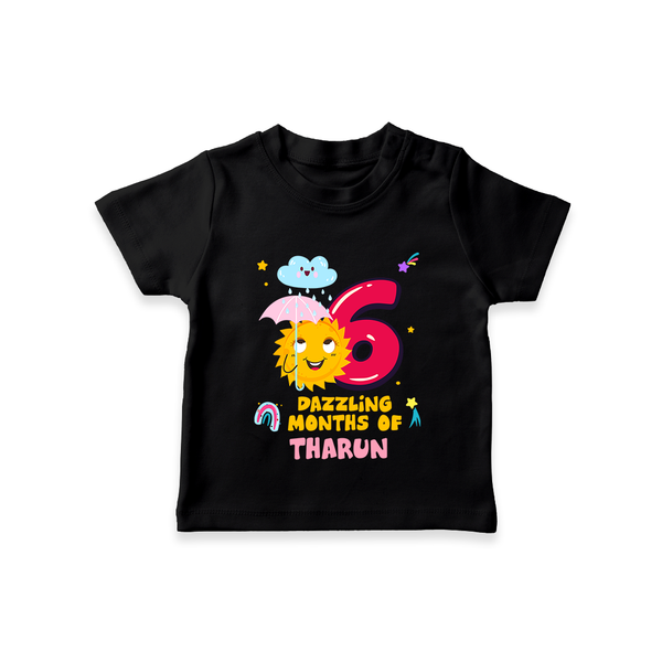 6th Month Baby Outfit | Personalized T-Shirt for Newborn | Milestone Gift Idea - BLACK - 0-5 Months Old (Chest 17")