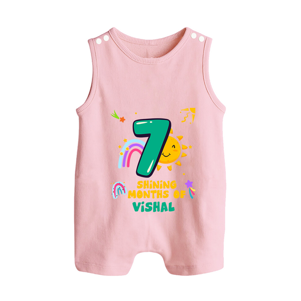 Mark Your BabyÕs 7-Month Celebration With Our Customized Baby Romper Suit, Made For Joyful Celebrations - BABY PINK - 0 - 5 Months Old (Chest 18")