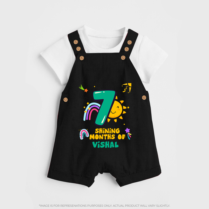 Mark Your BabyÕs 7-Month Celebration With Our Customized Baby Dungaree Set, Made For Joyful Celebrations - BLACK - 0 - 5 Months Old (Chest 18")