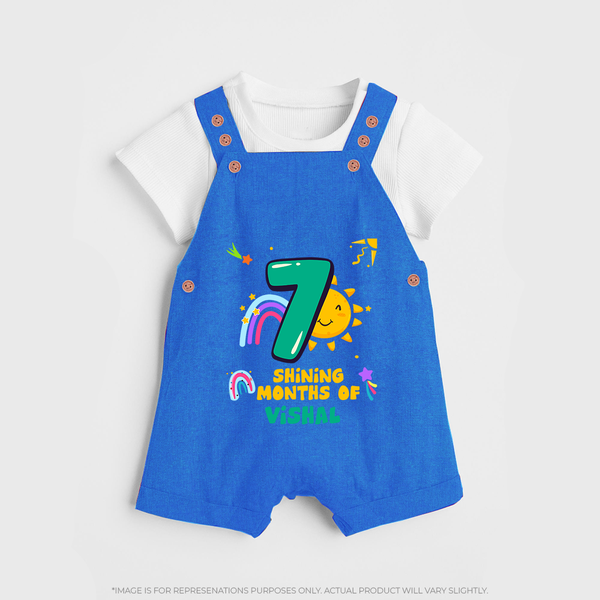 Mark Your BabyÕs 7-Month Celebration With Our Customized Baby Dungaree Set, Made For Joyful Celebrations - COBALT BLUE - 0 - 5 Months Old (Chest 18")