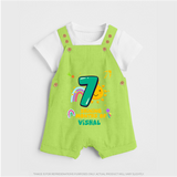 Mark Your BabyÕs 7-Month Celebration With Our Customized Baby Dungaree Set, Made For Joyful Celebrations - GREEN - 0 - 5 Months Old (Chest 18")