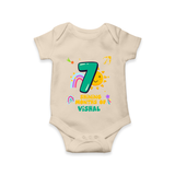 Mark Your BabyÕs 7-Month Celebration With Our Customized Baby Romper, Made For Joyful Celebrations - IVORY - 0 - 3 Months Old (Chest 16")