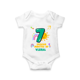 Mark Your BabyÕs 7-Month Celebration With Our Customized Baby Romper, Made For Joyful Celebrations - WHITE - 0 - 3 Months Old (Chest 16")