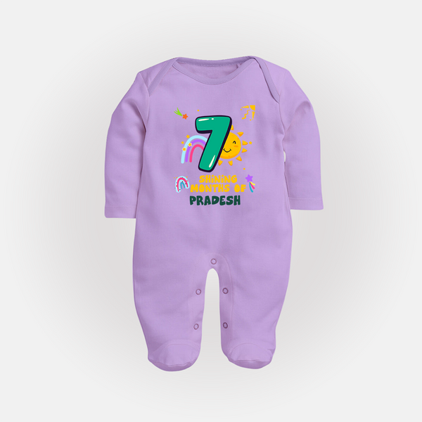 Mark Your BabyÕs 7-Month Celebration With Our Customized Baby Sleep Suit, Made For Joyful Celebrations - LILAC - New Born (Chest 7.5")