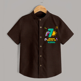 7th Month Baby Outfit | Personalized Shirt for Newborn | Milestone Gift Idea - CHOCOLATE BROWN - 0 - 6 Months Old (Chest 23")
