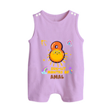 8th Month Baby Outfit | Personalized Romper Suit/ Sleeveless Romper for Newborn | Milestone Gift Idea - LILAC - 0 - 5 Months Old (Chest 18")