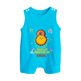 8th Month Baby Outfit | Personalized Romper Suit/ Sleeveless Romper for Newborn | Milestone Gift Idea - SKY BLUE - 0 - 5 Months Old (Chest 18")