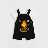 Celebrate The 8th Month Birthday Custom Dungaree set, Personalized with your Baby's name - BLACK - 0 - 5 Months Old (Chest 17")