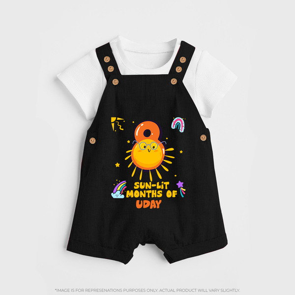 Mark Your BabyÕs 8-Month Celebration With Our Customized Baby Dungaree Set, Made For Joyful Celebrations - BLACK - 0 - 5 Months Old (Chest 18")