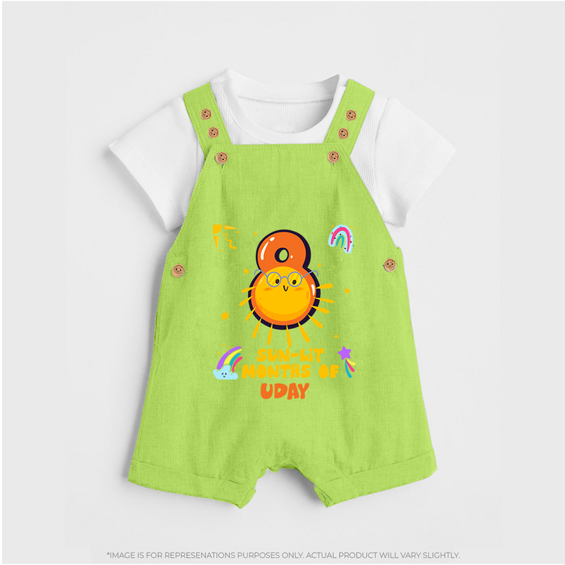 Mark Your BabyÕs 8-Month Celebration With Our Customized Baby Dungaree Set, Made For Joyful Celebrations - GREEN - 0 - 5 Months Old (Chest 18")