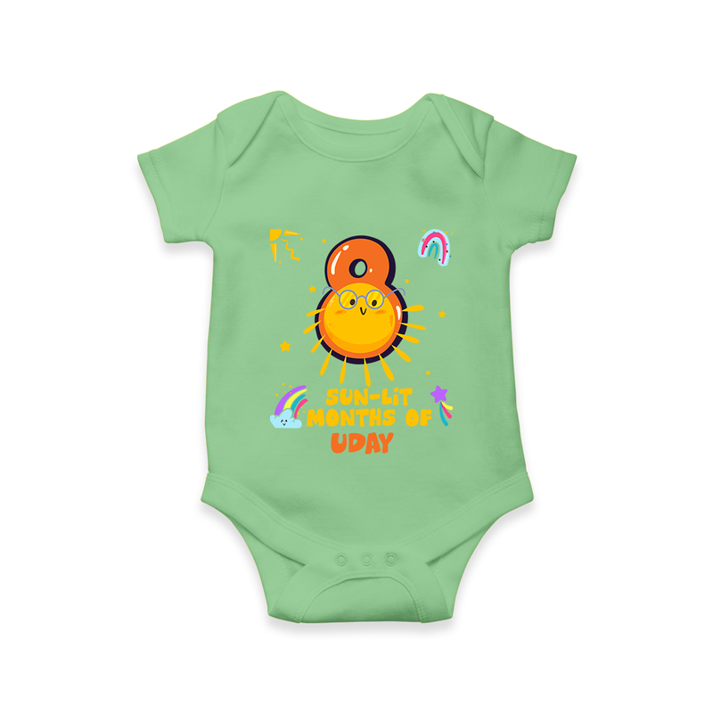 Mark Your BabyÕs 8-Month Celebration With Our Customized Baby Romper, Made For Joyful Celebrations - GREEN - 0 - 3 Months Old (Chest 16")