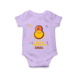 8th Month Baby Outfit | Personalized Romper/Onesie for Newborn | Milestone Gift Idea - LILAC - New Born (Chest 14")