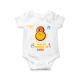 Mark Your BabyÕs 8-Month Celebration With Our Customized Baby Romper, Made For Joyful Celebrations - WHITE - 0 - 3 Months Old (Chest 16")