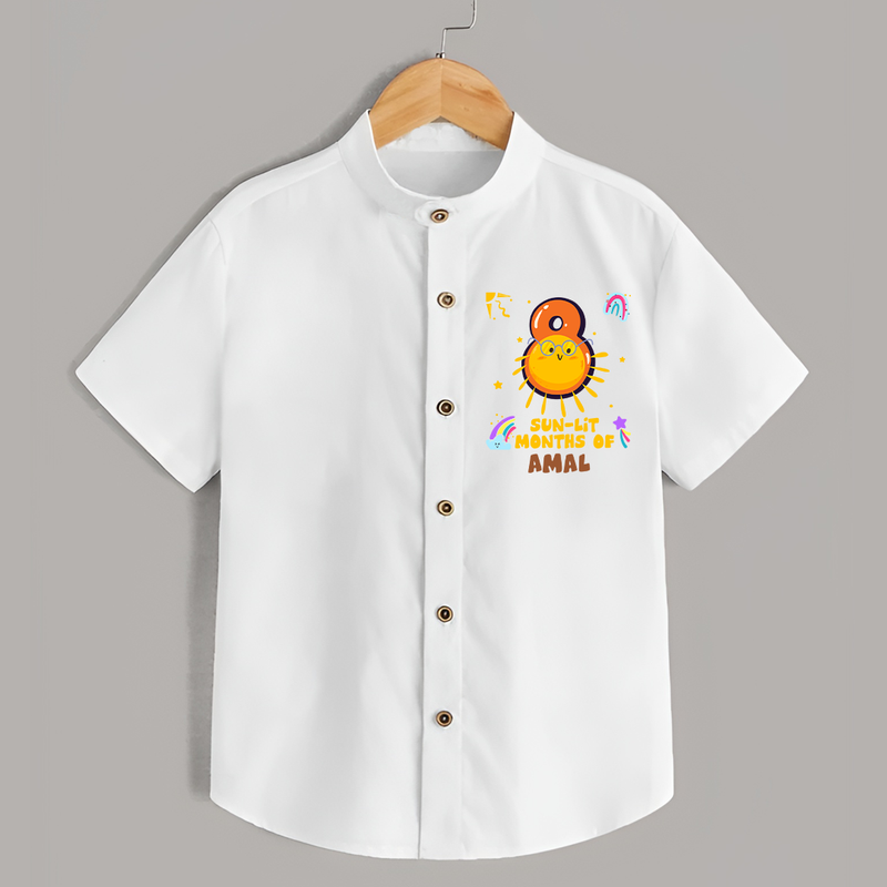 8th Month Baby Outfit | Personalized Shirt for Newborn | Milestone Gift Idea - WHITE - 0 - 6 Months Old (Chest 23")
