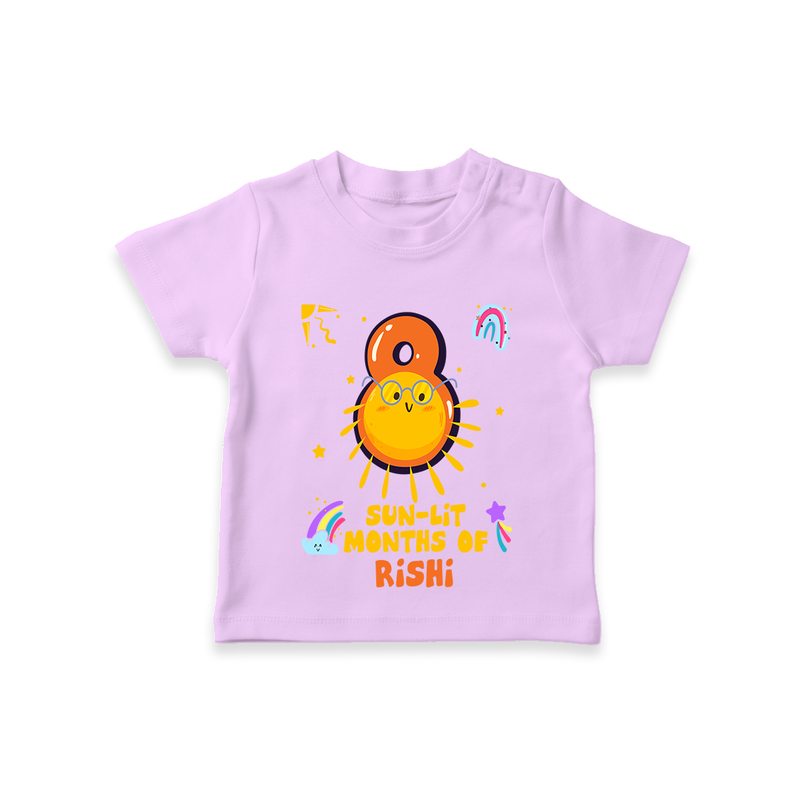 Celebrate The 8th Month Birthday with Personalized T-Shirt - LILAC - 0 - 5 Months Old (Chest 17")