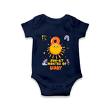 8th Month Baby Outfit | Personalized Romper/Onesie for Newborn | Milestone Gift Idea - NAVY BLUE - New Born (Chest 14")