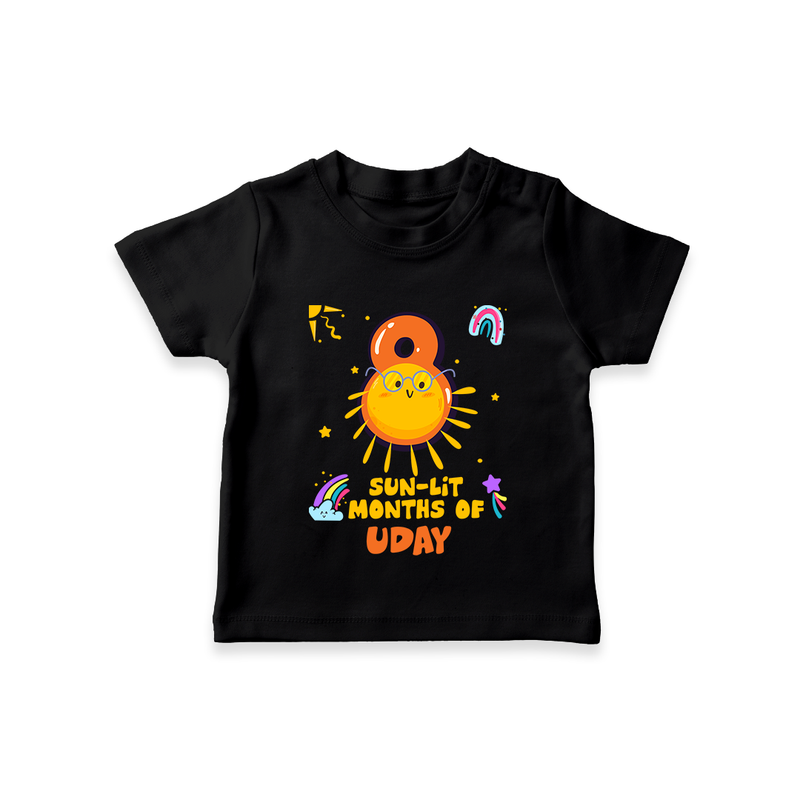 8th Month Baby Outfit | Personalized T-Shirt for Newborn | Milestone Gift Idea - BLACK - 0-5 Months Old (Chest 17")