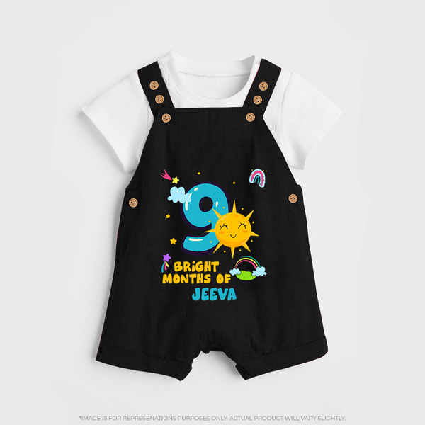 Mark Your BabyÕs 9-Month Celebration With Our Customized Baby Dungaree Set, Made For Joyful Celebrations - BLACK - 0 - 5 Months Old (Chest 18")