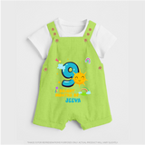 Mark Your BabyÕs 9-Month Celebration With Our Customized Baby Dungaree Set, Made For Joyful Celebrations - GREEN - 0 - 5 Months Old (Chest 18")