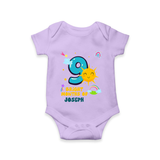 9th Month Baby Outfit | Personalized Romper/Onesie for Newborn | Milestone Gift Idea - LILAC - New Born (Chest 14")