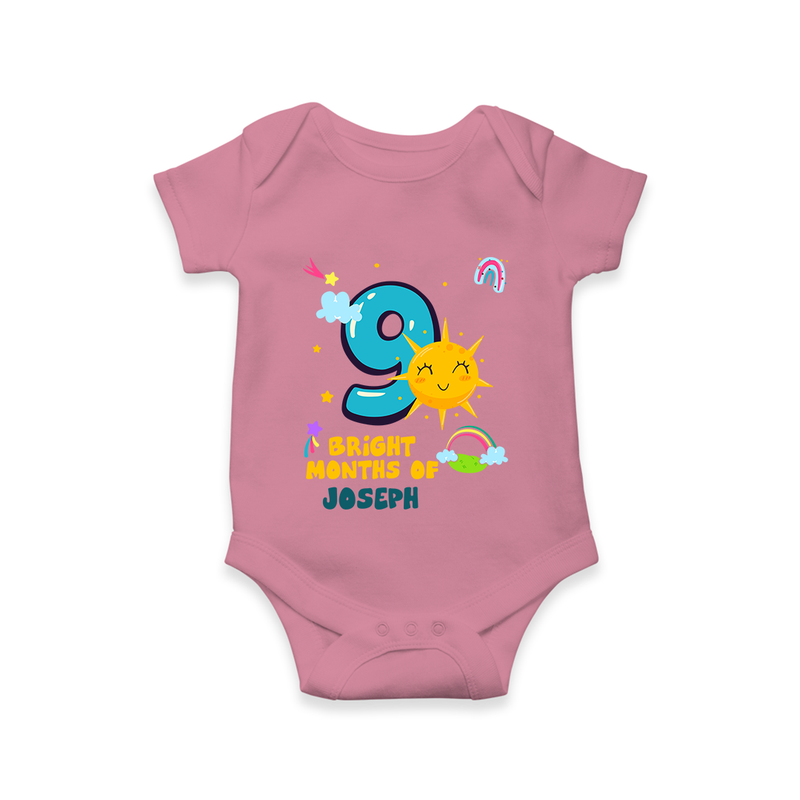 9th Month Baby Outfit | Personalized Romper/Onesie for Newborn | Milestone Gift Idea - ONION - New Born (Chest 14")