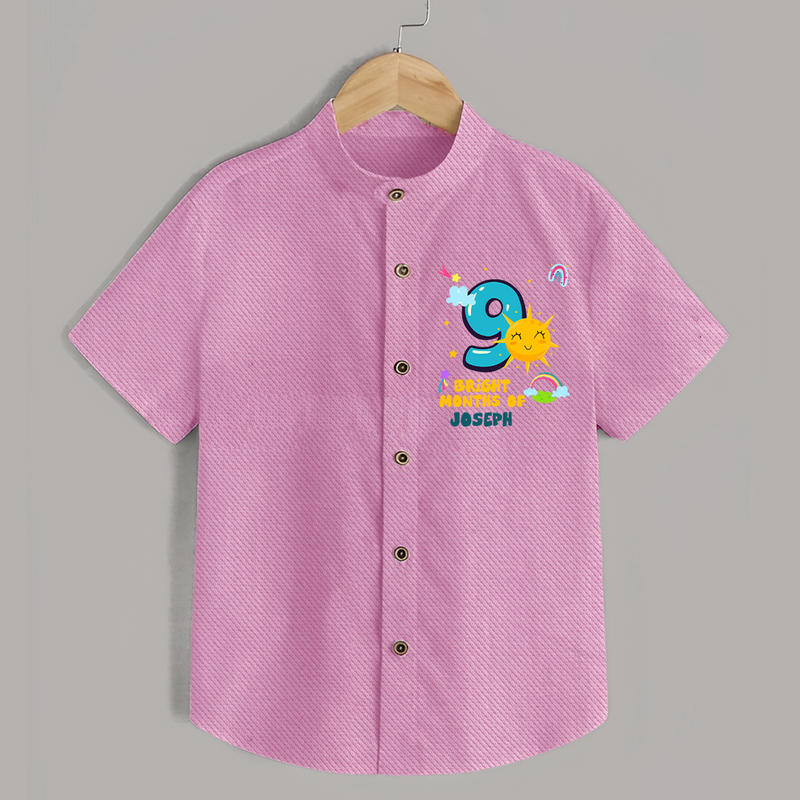 9th Month Baby Outfit | Personalized Shirt for Newborn | Milestone Gift Idea - BABY PINK - 0 - 6 Months Old (Chest 23")