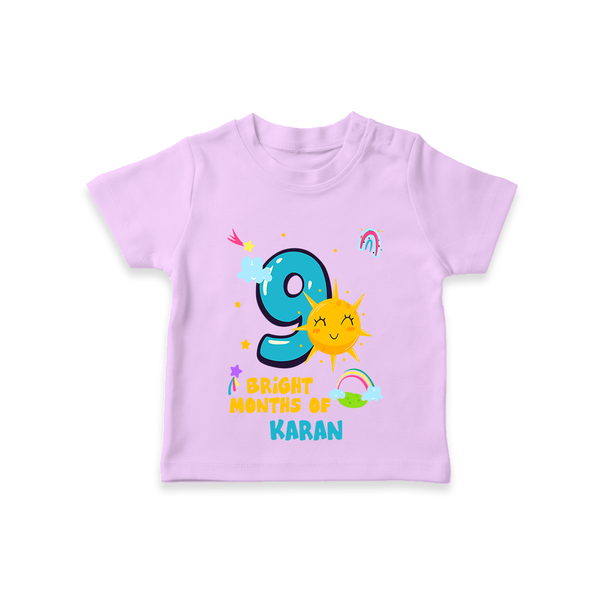 Celebrate The 9th Month Birthday with Personalized T-Shirt - LILAC - 0 - 5 Months Old (Chest 17")