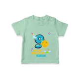 Celebrate The 9th Month Birthday with Personalized T-Shirt - MINT GREEN - 0 - 5 Months Old (Chest 17")