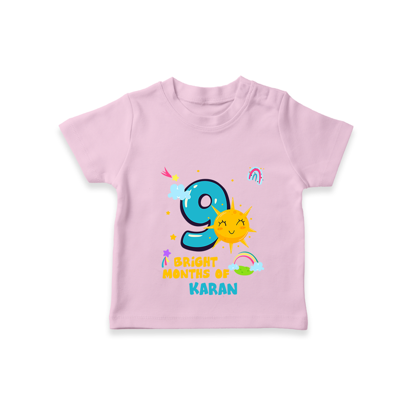 Celebrate The 9th Month Birthday with Personalized T-Shirt - PINK - 0 - 5 Months Old (Chest 17")
