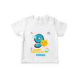 Celebrate The 9th Month Birthday with Personalized T-Shirt - WHITE - 0 - 5 Months Old (Chest 17")