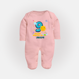 Mark Your BabyÕs 9-Month Celebration With Our Customized Baby Sleep Suit, Made For Joyful Celebrations - BABY PINK - New Born (Chest 7.5")