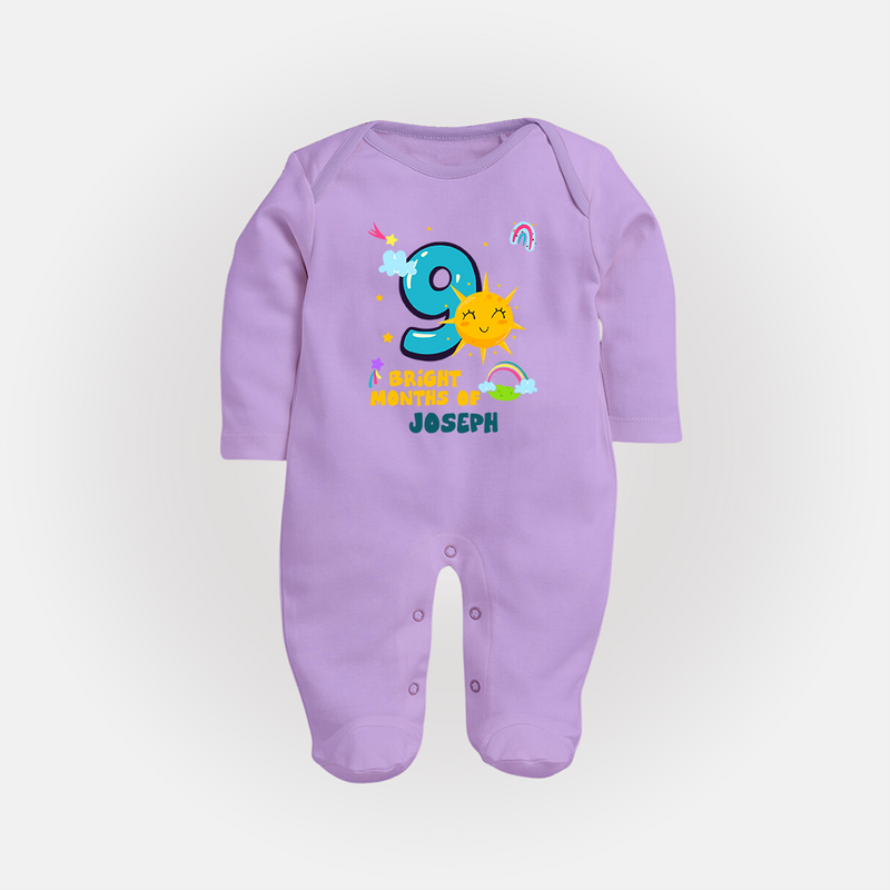 Mark Your BabyÕs 9-Month Celebration With Our Customized Baby Sleep Suit, Made For Joyful Celebrations - LILAC - New Born (Chest 7.5")