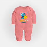 Mark Your BabyÕs 9-Month Celebration With Our Customized Baby Sleep Suit, Made For Joyful Celebrations - PEACH - New Born (Chest 7.5")