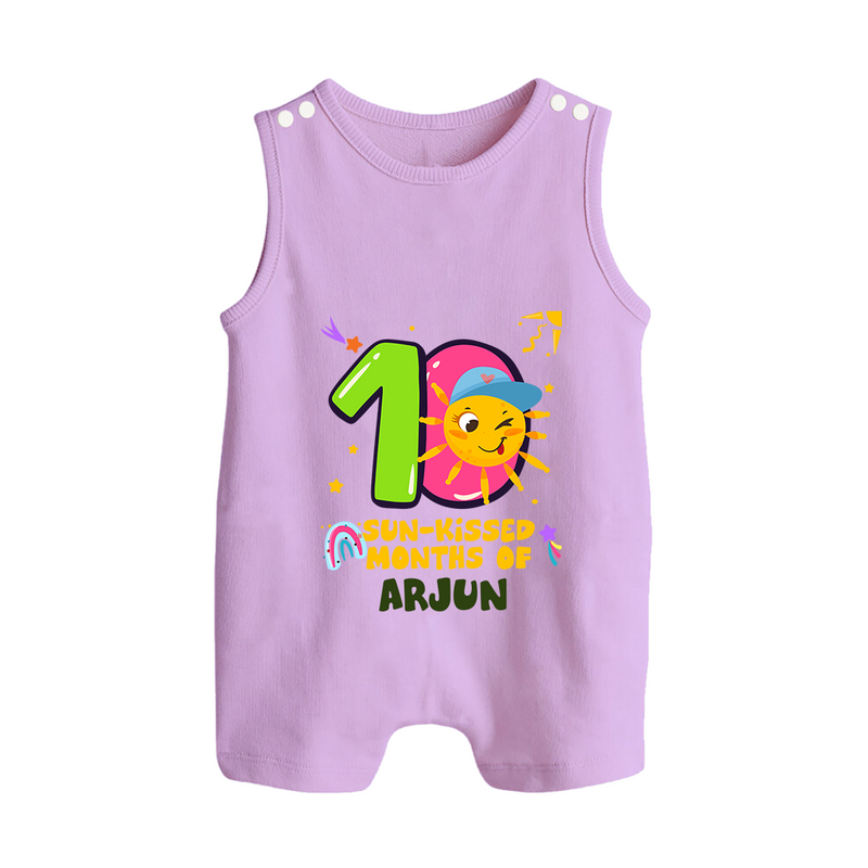 10th Month Baby Outfit | Personalized Romper Suit/ Sleeveless Romper for Newborn | Milestone Gift Idea - LILAC - 0 - 5 Months Old (Chest 18")